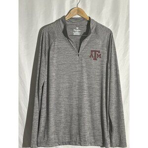 Texas A&M fanatics Mens Striated Raglon Light Weight Quarter Zip Top Grey XL